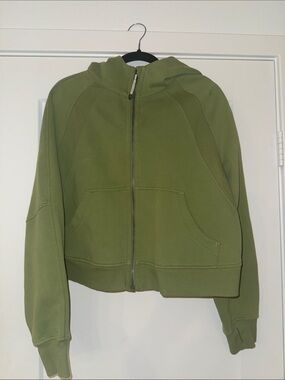 lululemon athletica Olive Green Cropped Zip Hoodie